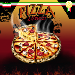 Pizza Verpackung - Illustration - Digital